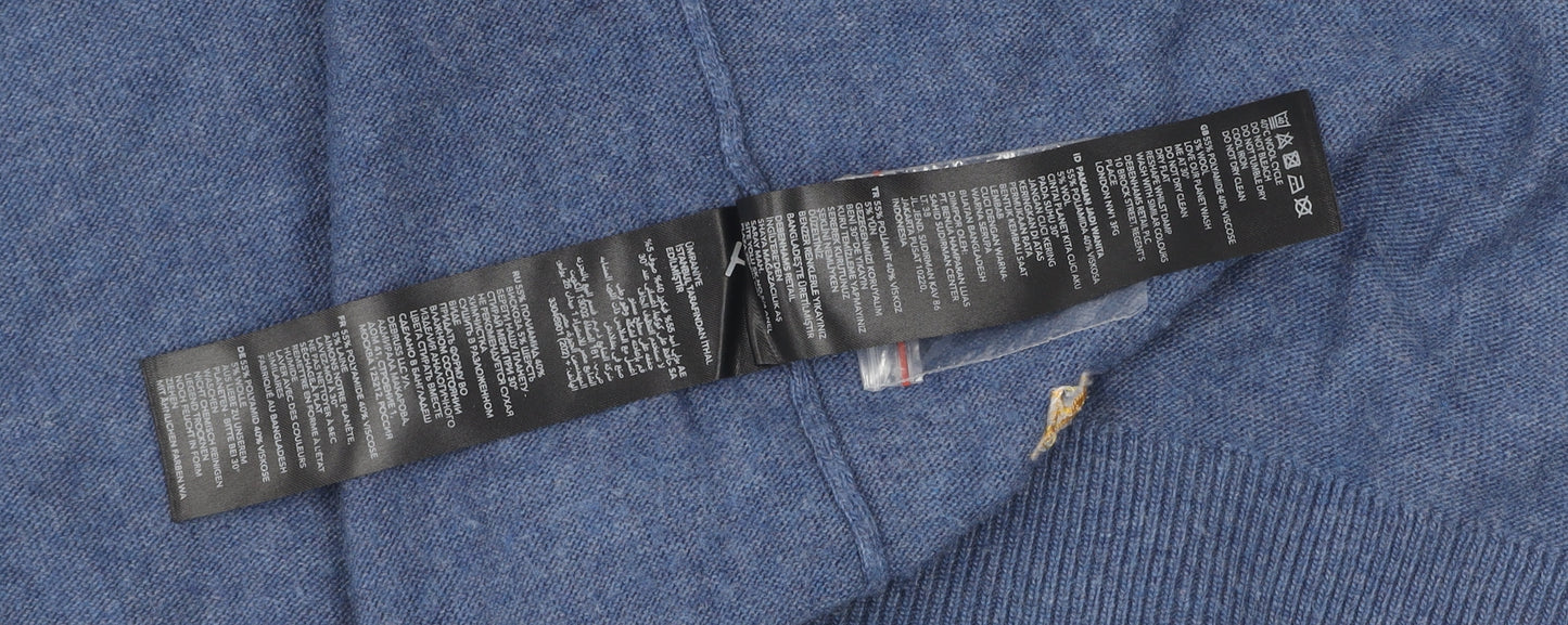 Mantaray Women's Blue Cardigan Size 14 Crew Neck