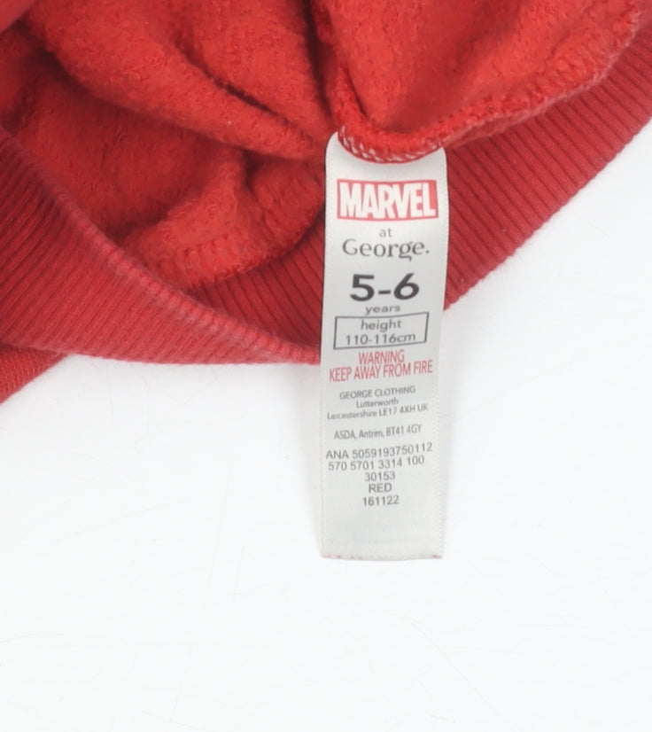 Marvel Boys Red Spider-Man Full Zip Hoodie 5-6 Years
