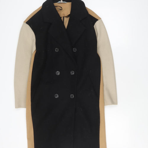 Next Women's Black Beige Overcoat Size 6