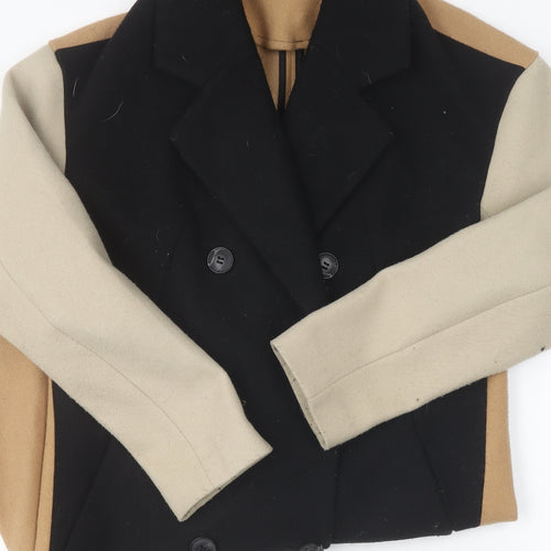 Next Women's Black Beige Overcoat Size 6