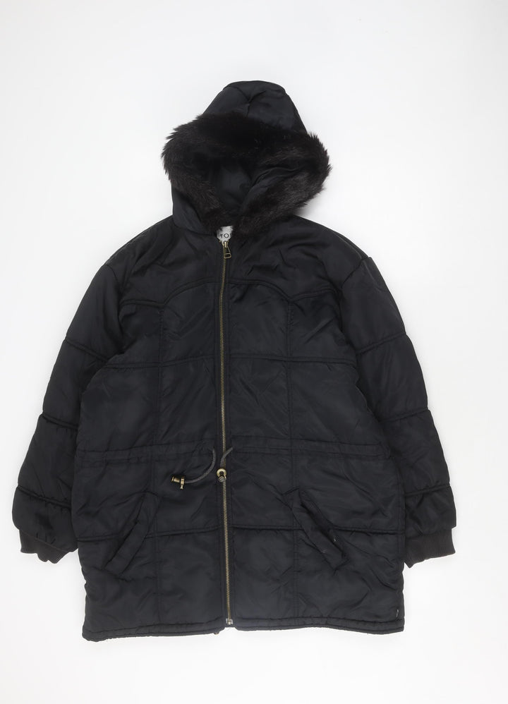 Topshop Women's Black Puffer Jacket Size 10