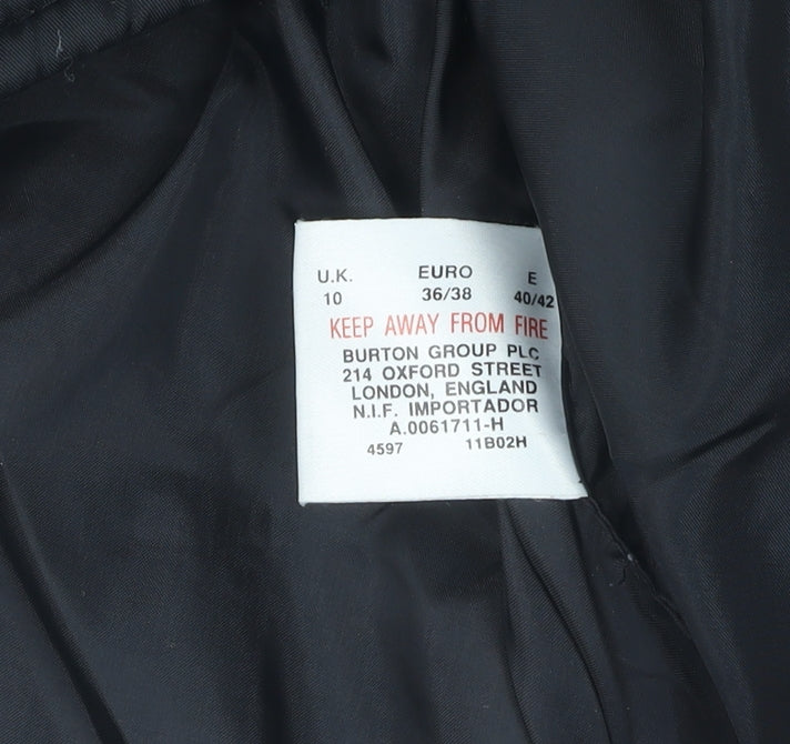 Topshop Women's Black Puffer Jacket Size 10