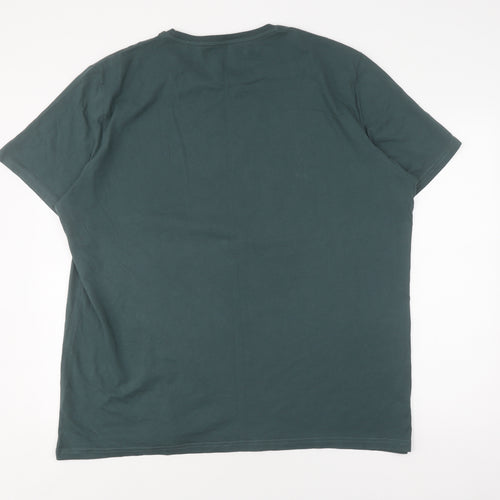 George Men's Green Christmas T-Shirt XL, Graphic Print