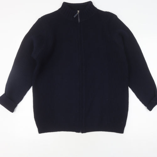 Marks and Spencer Men's Blue Full Zip Jumper S