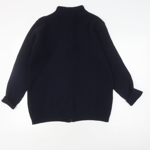 Marks and Spencer Men's Blue Full Zip Jumper S