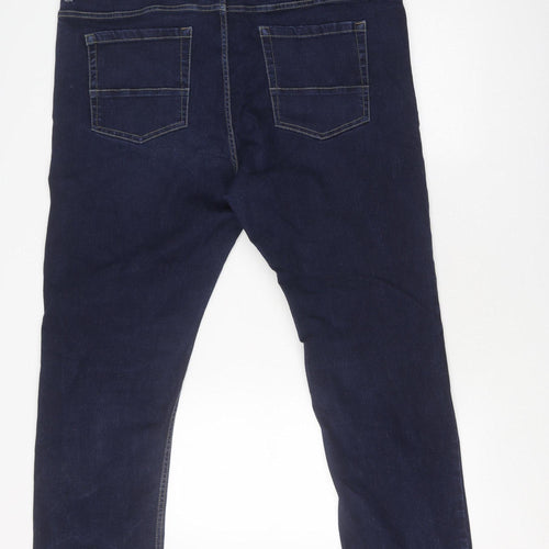 Jacamo Men's Blue Straight Relaxed Fit Denim Jeans 44