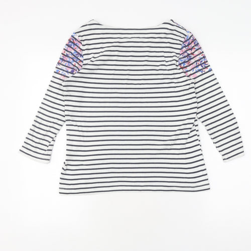 Maine New England Women's Black Striped T-Shirt Size 16