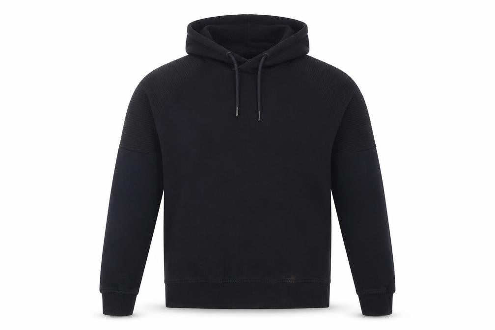 Front view of Red Herring Men's Black Pullover Hoodie Small Size