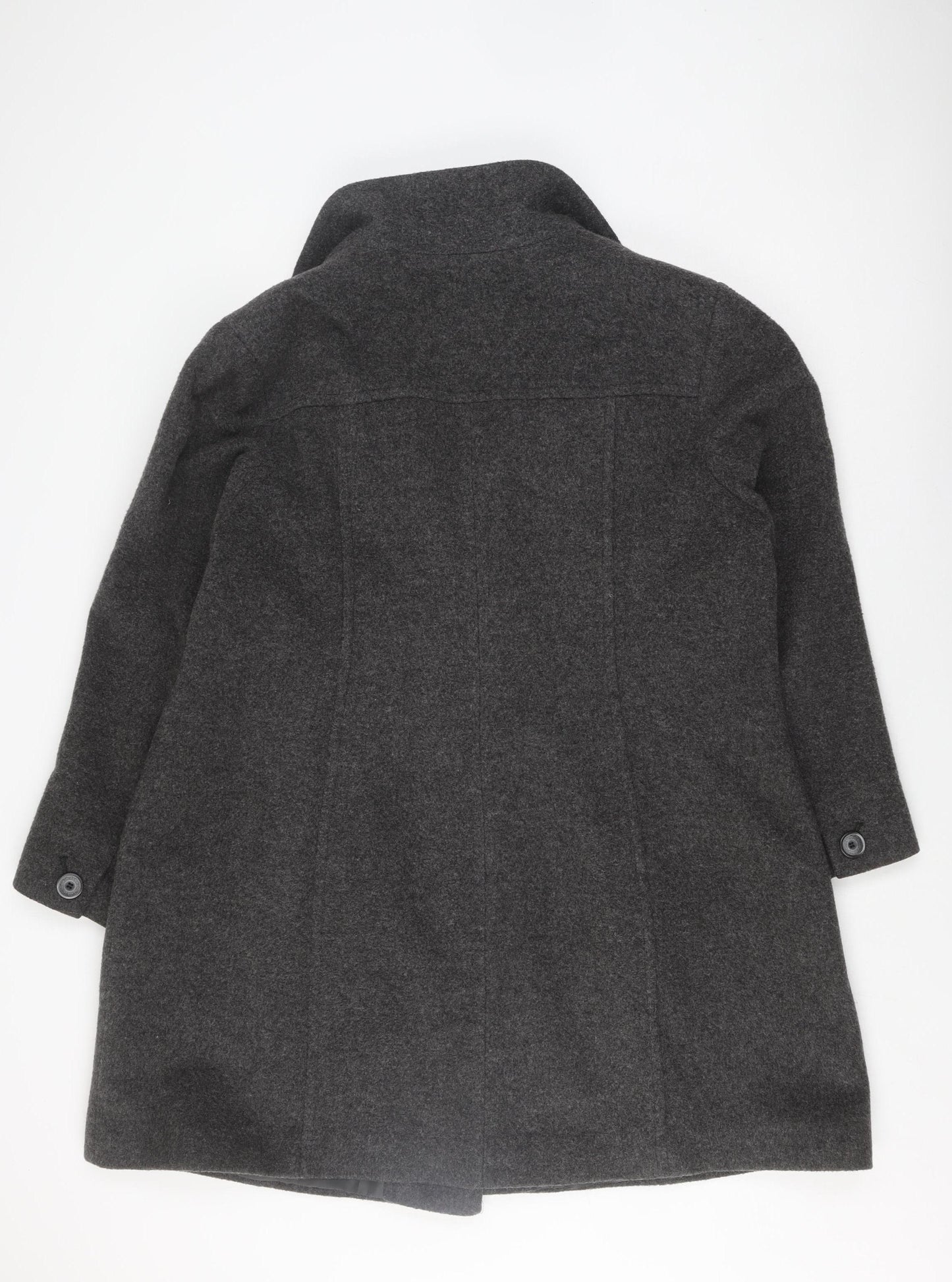 Marks and Spencer Grey Wool Blend Women's Overcoat Size 24