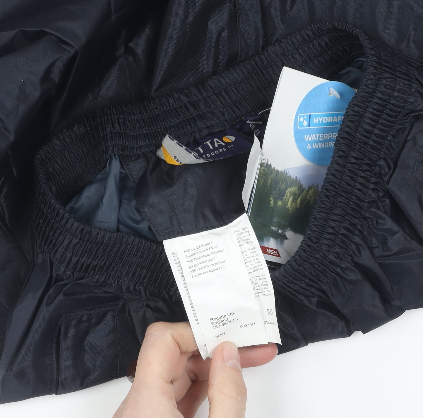 Regatta Black Unisex Rain Trousers, S, Waterproof