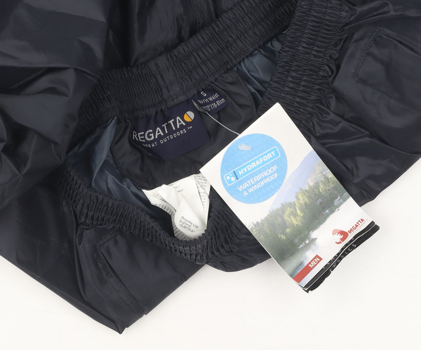 Regatta Black Unisex Rain Trousers, S, Waterproof