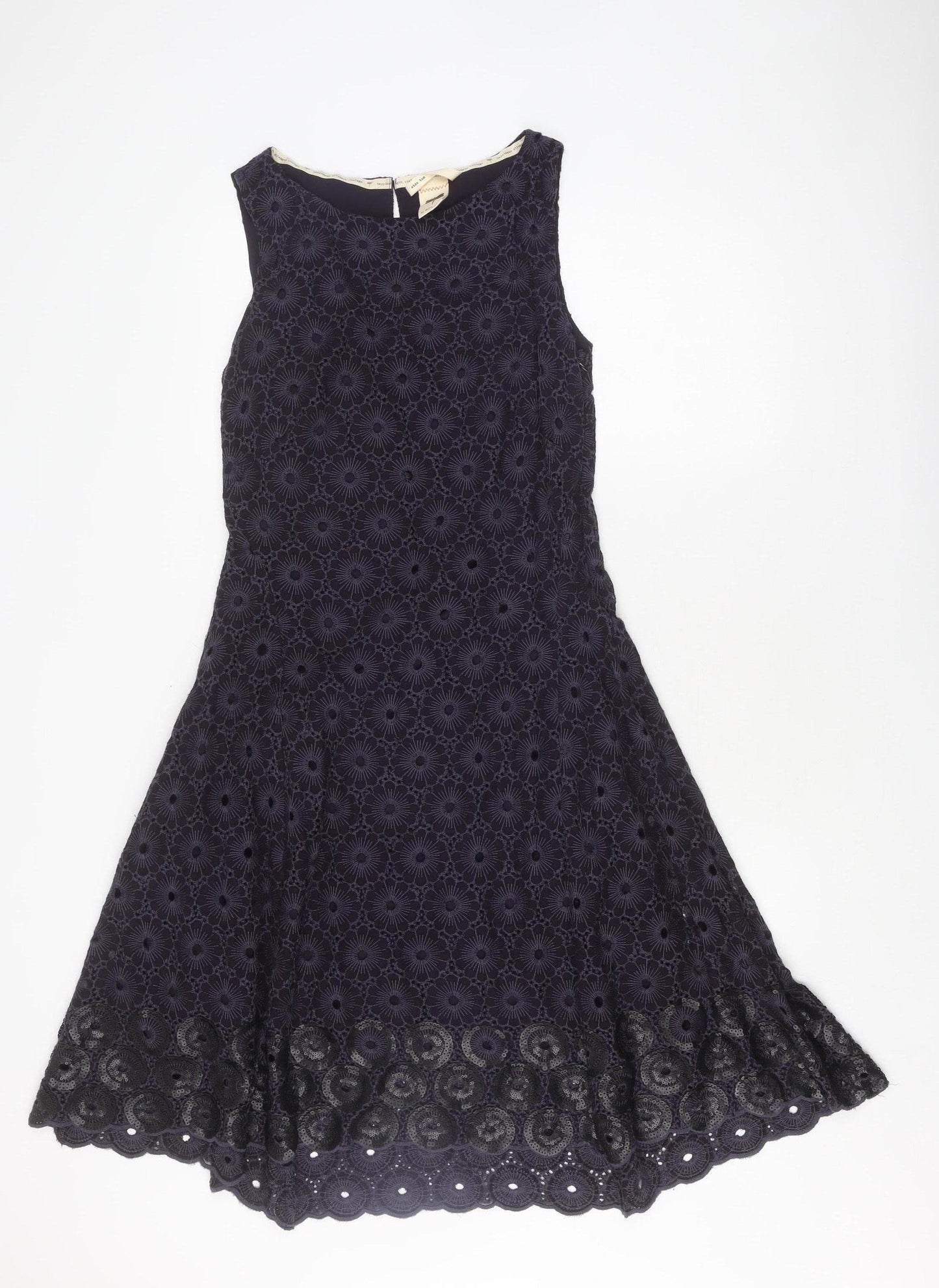 White Stuff Women's Black A-Line Sleeveless Dress - Size 10