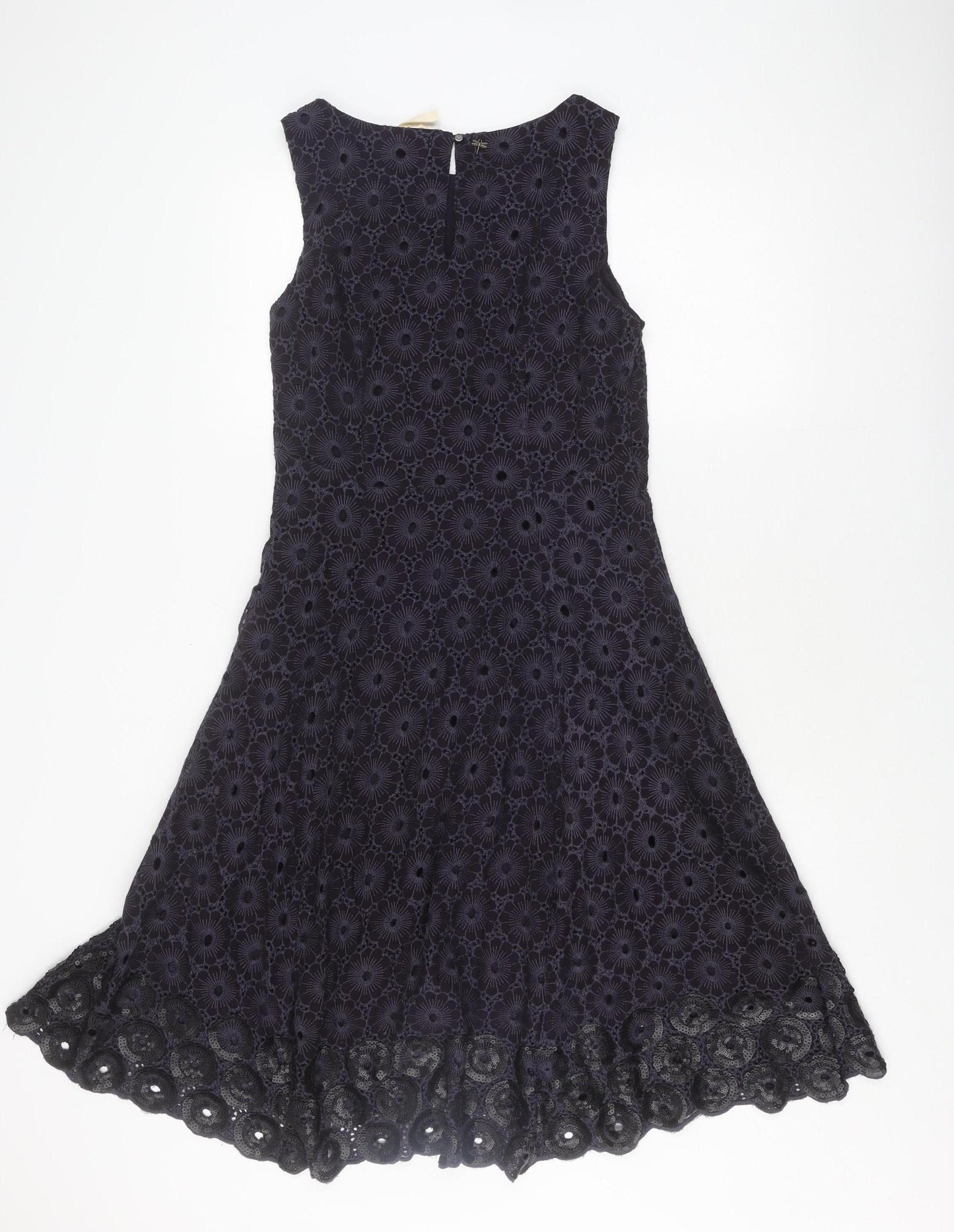 White Stuff Women's Black A-Line Sleeveless Dress - Size 10