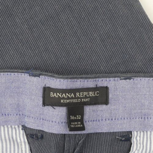 Banana Republic Men's Blue Chino 36 Straight Trousers