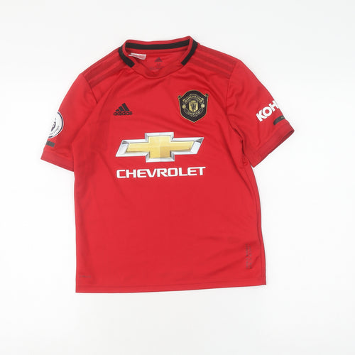 Adidas Red Boys Football Jersey M - Sports Style Activewear
