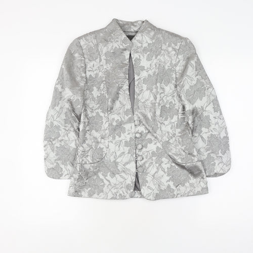 Alexon Women's Grey Size 8 Floral Suit Jacket