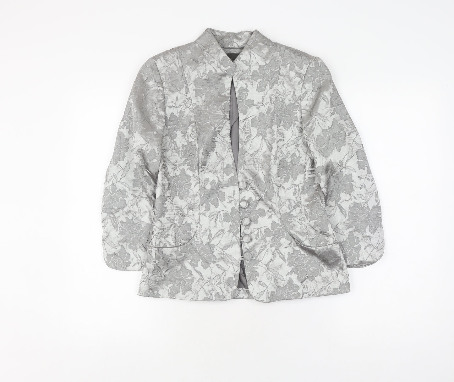 Alexon Women's Grey Size 8 Floral Suit Jacket