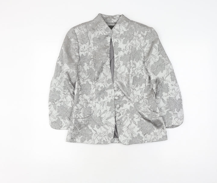 Alexon Women's Grey Size 8 Floral Suit Jacket