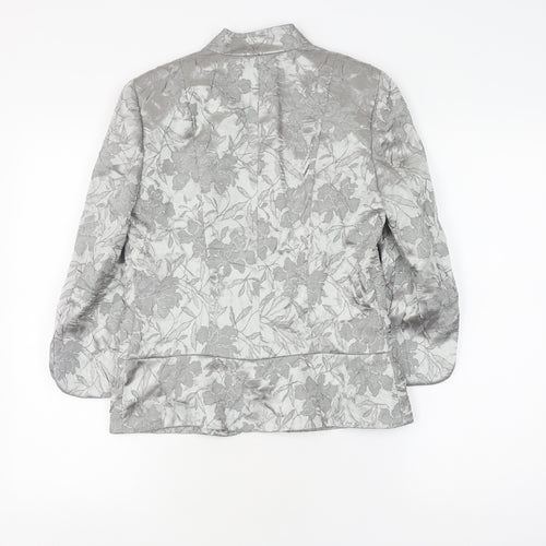 Alexon Women's Grey Size 8 Floral Suit Jacket