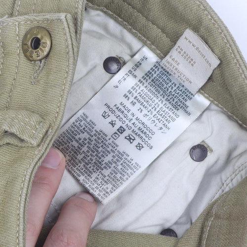 Diesel Womens Beige Straight Jeans Size 12 Regular Fit