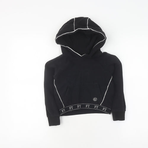 Firetrap Girls Black Pullover Hoodie 6-7 Years Cotton