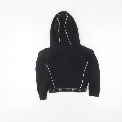 Firetrap Girls Black Pullover Hoodie 6-7 Years Cotton