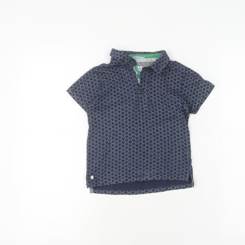 Ted Baker Boys Blue Geometric Polo Shirt, Size 2-3 Years