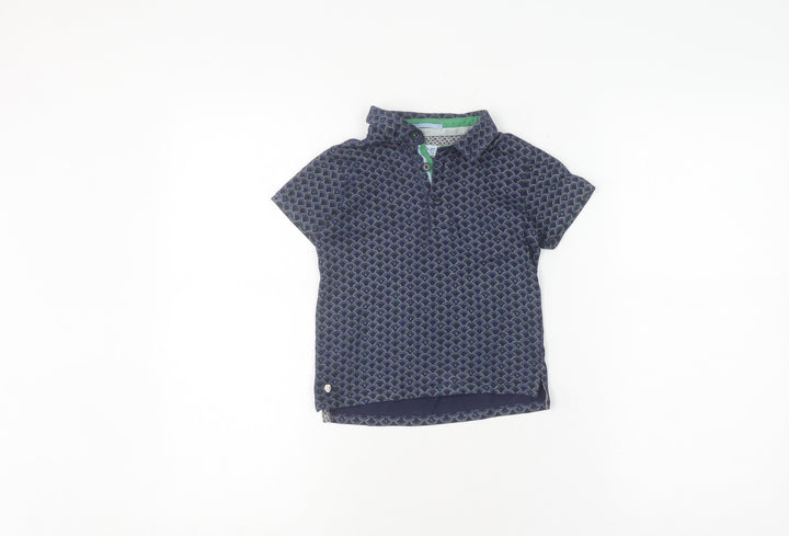 Ted Baker Boys Blue Geometric Polo Shirt, Size 2-3 Years