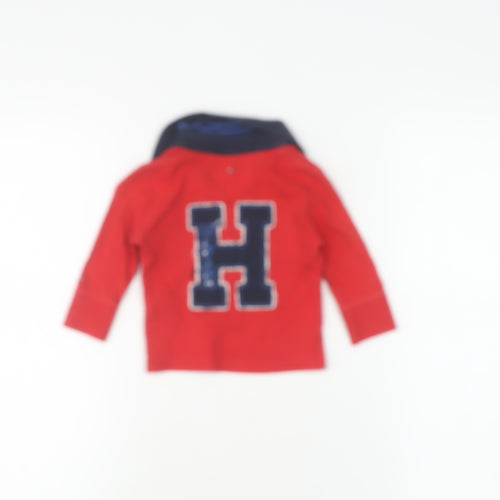 Tommy Hilfiger Boys Red Polo 3-6 Months Long Sleeve Top