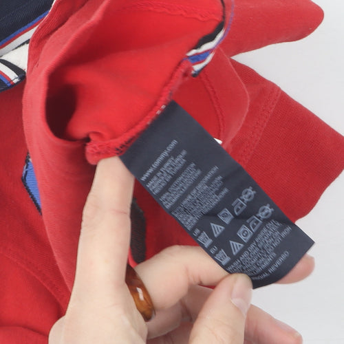 Tommy Hilfiger Boys Red Polo 3-6 Months Long Sleeve Top