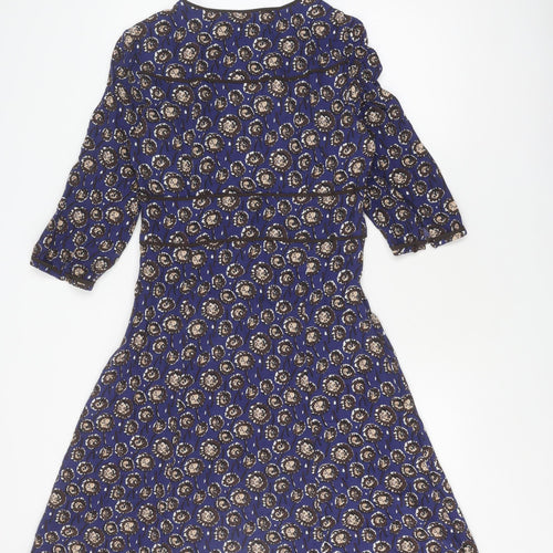 Boden Women's Blue Floral Wrap Dress, Size 12
