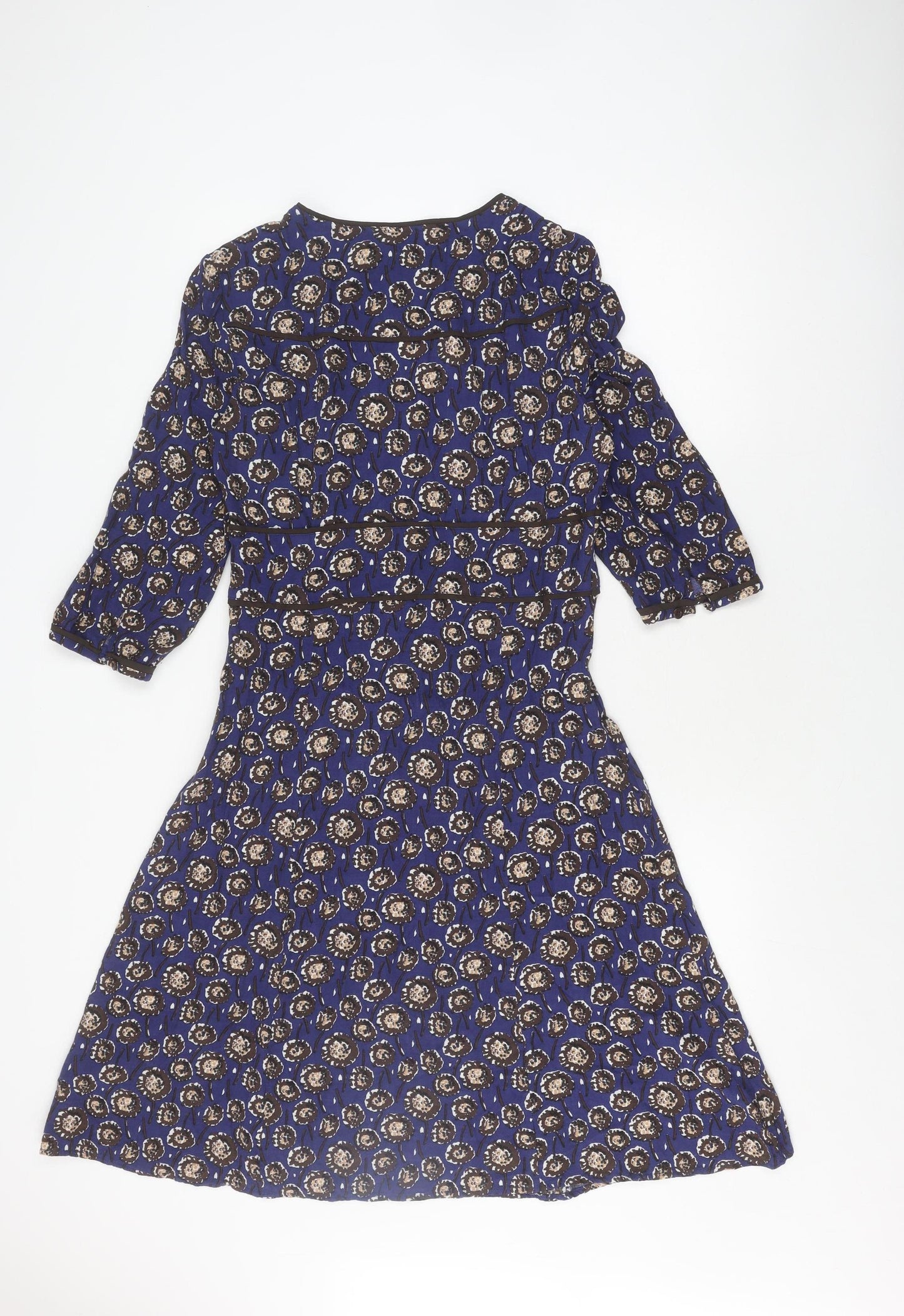 Boden Women's Blue Floral Wrap Dress, Size 12