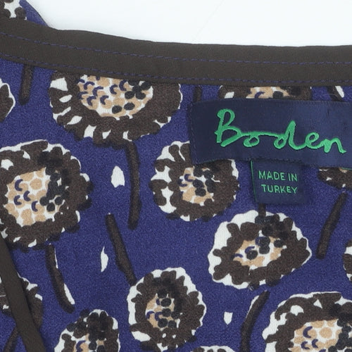 Boden Women's Blue Floral Wrap Dress, Size 12