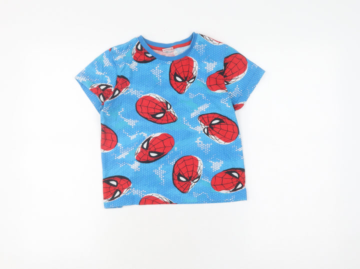 Boys Blue Spider-Man T-Shirt, Size 8, Graphic Print, Short Sleeve