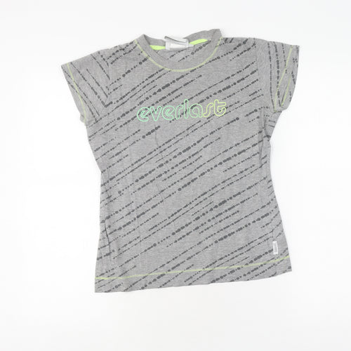 Everlast Grey Unisex Kids T-Shirt, Size 12, Logo Print