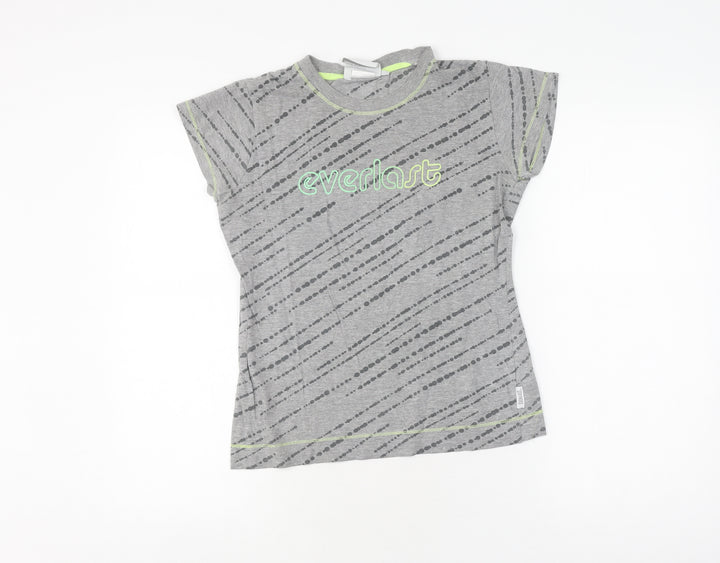 Everlast Grey Unisex Kids T-Shirt, Size 12, Logo Print