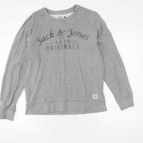 Jack & Jones Men's Grey Pullover Sweatshirt M