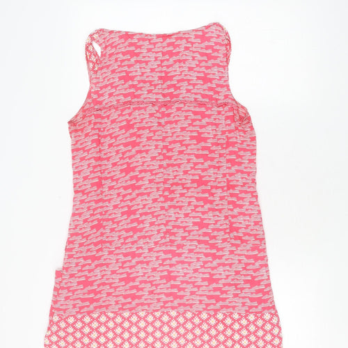 Pink Geometric Sleeveless Shift Dress - Size 10