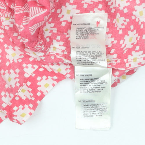 Pink Geometric Sleeveless Shift Dress - Size 10