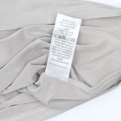 Alexon Women's Beige Lace Accent Tank, Size S, Cowl Neck