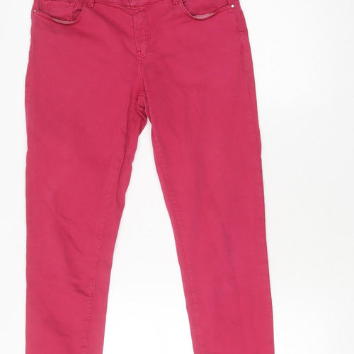Massimo Dutti Women's Pink Skinny Trousers Size 10