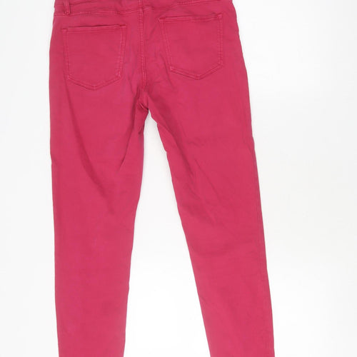 Massimo Dutti Women's Pink Skinny Trousers Size 10