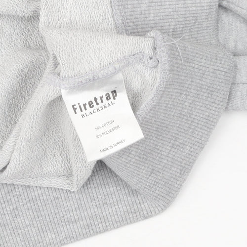 Firetrap Blackseal Grey Pullover Sweatshirt M Unisex
