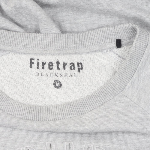 Firetrap Blackseal Grey Pullover Sweatshirt M Unisex