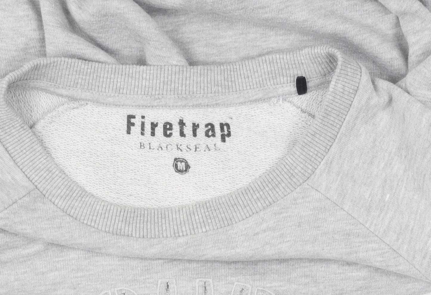 Firetrap Blackseal Grey Pullover Sweatshirt M Unisex