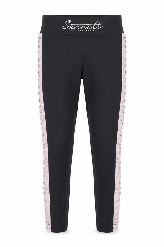 Front view of Sonneti girls’ black ankle leggings, size 12-13