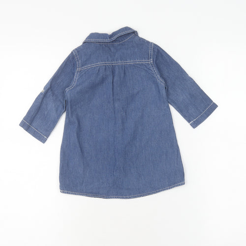 Jasper Conran Unisex Baby Blue Shirt Dress 12-18 Months