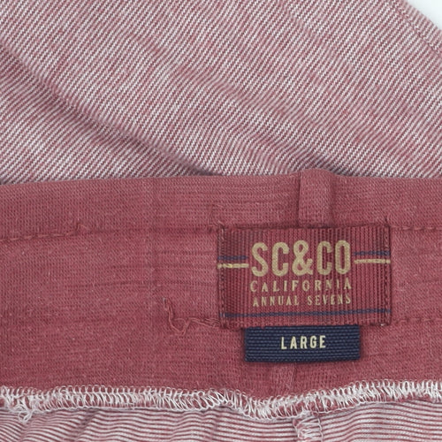 SC&Co California Red Striped Joggers - L, Unisex Adults - Casual Wear