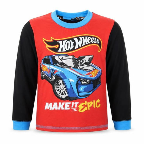 Character.com Boys Hot Wheels Graphic T-Shirt, Red/Black, 5-6 Years