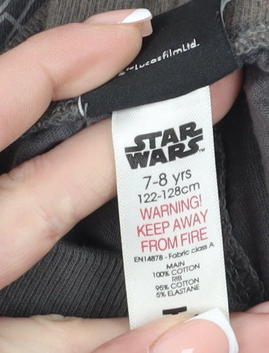 Star Wars Boys Grey Pyjama Pants 7-8 Years Graphic Print